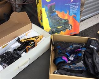 Roller Blading Flying Helicopters