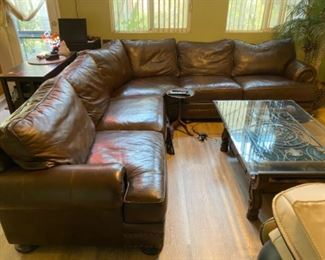 Real leather sectional sofa, bought at Mathis brothers. Was $4000