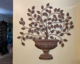 Metal object on the wall, indoor outdoor.