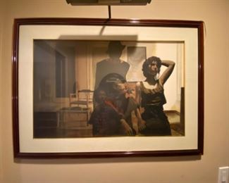 Lanborte stone lithograph. Contemporary in fine frame.