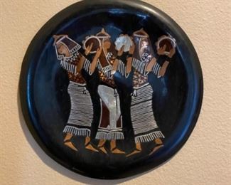 Egyptian metal wall disc. 12” 