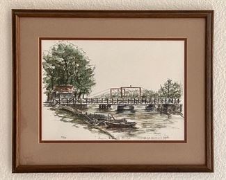 Bayou Liberty Bridge by D. St. Germain 
no. 32/150, framed 19” x 15”