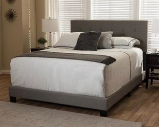 $160 USD Baxton Studio Dark Grey Square Tufted Queen Size Bed - HOP104-B08 ALL OFFERS CONSIDERED Description: Contemporary dark charcoal grey fabric upholstered grid-tufting Queen size bed. Crafted with style and character, the bed features stylish grid-tufting design which can accommodate a queen sized mattress. Fitted with solid wood block legs in black that provides stability with a stylish headrest. The entire headrest has been upholstered in high quality dark charcoal grey polyester fabric while grid-tufting design gives the piece a touch of sophistication. You'll love having this inside your bedroom. It offers comfort with a touch of delicate retro feel.
Dimensions: 64W x 84 x 48 in
Location: Local pick up Portland, OR. Shipper suggesitons available upon request. https://goodbyhello.com/products/baxton-studio-dark-grey-square-tufted-queen-size-bed-hop104-b08?_pos=93&_sid=b59973e88&_ss=r