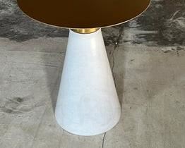 $800 USD Nuevo Iris Side End Table Gold Top White Marble Base HOP104-12423-2 Description: The product is a testament to a pure, timeless architectural form. A brushed gold surface securely fashioned to a base creates a striking juxtaposition in detailing and mixed materials.
Dimensions: 16 Diam x 19 H in.
Condition: New custom interior design order.
Location: Local pick up Portland, OR. Easy access pick up at warehouse bay door. Shipping suggestions available by request. https://goodbyhello.com/products/copy-of-moes-home-collections-nora-white-fabric-dining-chair-8-available-hop104-12423-1?_pos=2&_sid=2bcaf0a03&_ss=r