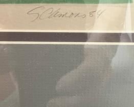 $750 USD S Clemons Marina I & Marina II Abstract Diptych Art Signed DB135-26 Description: A great vintage find. Intriguing modern design from the 1980's with a soft pastel palette. Signed S. Clemons and numbered 21/350 in his "Marina", the art is in excellent condition and very nicely matted and framed.
Dimensions: 41 x 32.2 Frame 31 x 23.5 Art
Condition: Excellent. Few little nicks in the frame but not anything that would affect the sale.
Location: Local pick up Portland, OR. Shipper suggestions available upon request. https://goodbyhello.com/products/copy-of-gold-framed-rectangular-mirror-db135-25?_pos=2&_sid=44fff3107&_ss=r