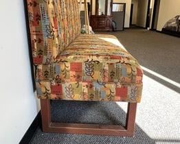 $200 USD Bench Seat with Metal Framed Base MTF153-10 Decsription: Perfect as a window seat or booth eating space. Colorful but muted tones for a great pop of color. Heave VERY well made piece.
Dimensions: 58 x 25 x 38 in | Seat 21H 20D
Condition: Used in very good condition with minimal signs of wear or age.
Location: Local pick up Portland, OR. Shipper suggestions available upon request. Item is in a warehouse with easy bay door access. https://goodbyhello.com/products/copy-of-monaco-floor-lamp-mtf161-9?_pos=2&_sid=ae19d08a3&_ss=r