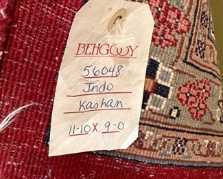 Indo Kashan Wool Rug 9' x 11'10"