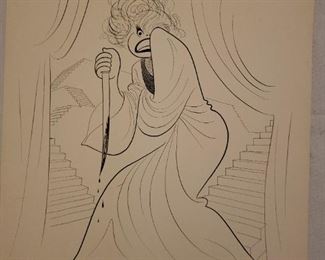 Al Hirschfeld Sketch Carol Channing As Lady Macbeth