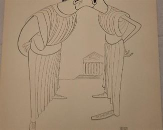 Al Hirschfeld Sketch Sammy DavisRobert Preston