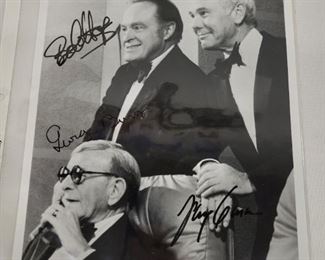 Autographed Photo of Johnny Carson, Bob Hope, George Burns