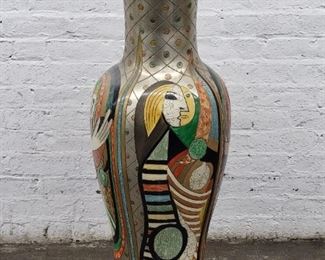 Beautiful Asian Brass Vase 35.5 Inches Tall