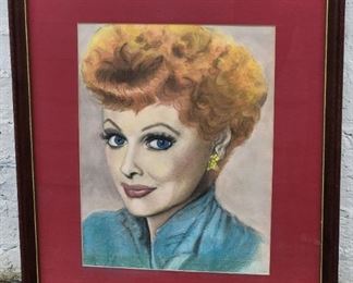 Lucille Ball Art, Framed, Unsigned