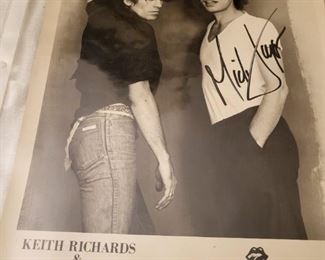 Mick Jagger Signed Photograph With Keith Richards