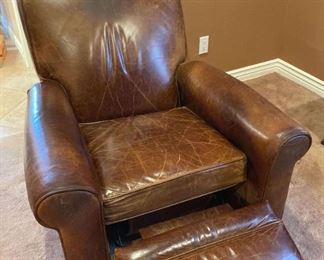 Brown Leather Barcalounger Club Chair