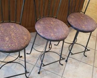 Iron Upholstered Swivel Counter Chairs