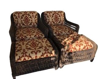 $2700 PAIR janus lounge chair ottoman PAIR