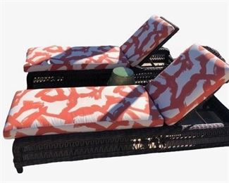 $3100 Janus Wicker Arbor Alta Exterior Chaise- Pair