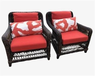 $1785 pair janus lounge chair with accent pillows (2 pairs available- 4 chairs)