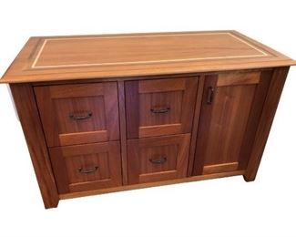 $1000 custom three piece desk set- two tables 66", 42" and file cabinet 48"