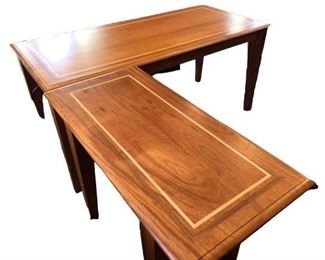 $1000 custom three piece wood desk set- two tables 66x30, 42x30 and file cabinet 48x24x30