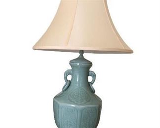 $275 Chinoiserie Celadon Lamps- Pair 26x26x28.5