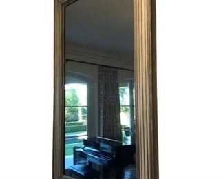 $600 Antique French Wood Stepped Framed Mirror 37*60