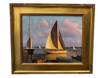 $3000 Calvin Liang, Sailing In Newport Beach 16*20