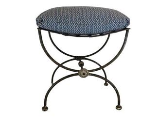 $450 French 19th Century Style Wrought Iron Stool 17.5*12.5*17.5