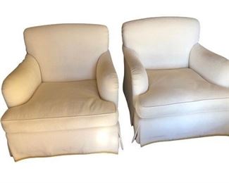 $750 Danny Langston Swivel Armchairs- Pair 36*36*34