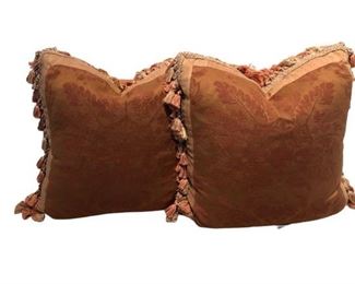 $400 Silk Rust Accent Pillows