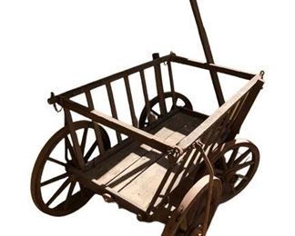 $600 antique wood farm cart