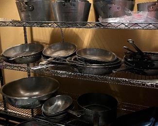 restaurant supplies  in basement  