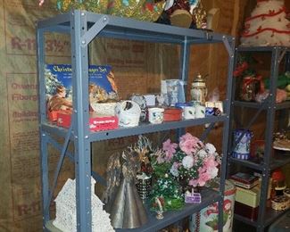 Shelves of craft supplies