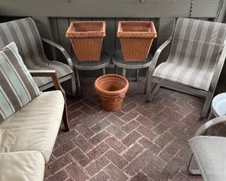 Brown Jordan Chairs and Side Table