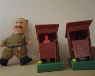 Outhouse vintage toys and Saddam Hussein