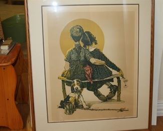 Norman Rockwell "Little Spooners" AP (Artist Proof)