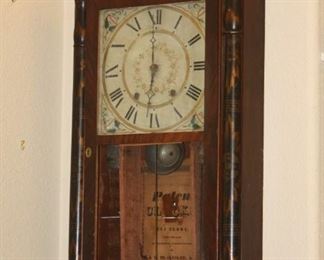 Antique Wall Clock - Eli Terry - damaged/missing glass