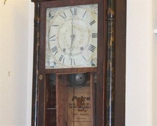 Antique Wall Clock - Eli Terry - damaged/missing glass