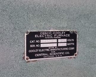 Cenco Cooley Electric Furnace with stand