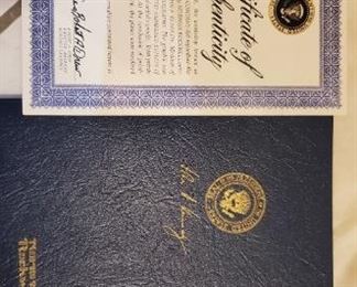 Norman Rockwell "JFK" lithograph with book and COA