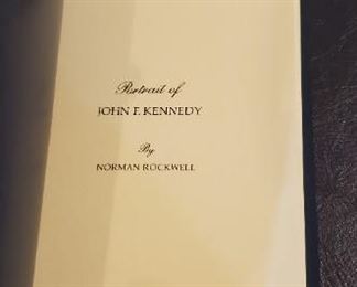 Norman Rockwell "JFK" lithograph with book and COA