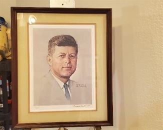 Norman Rockwell "JFK" lithograph with book and COA