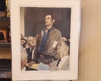 Norman Rockwell lithograph "Freedom of Speech"