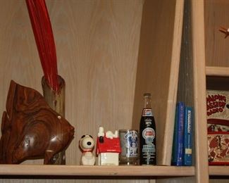 1st Dallas Cowboy Super bowl collectibles. large wooden fish, Snoopy collectibles