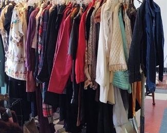 Racks of vintage clothing 