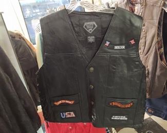 Buffalo leather biker vest 