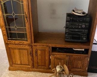 Solid Oak Entertainment Stand/Cabinet, 