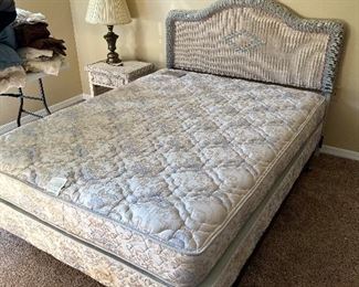Queen size mattress and box spring and wicker headboard sold separately