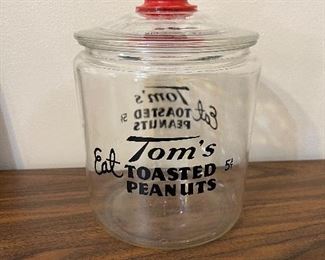 Vintage Tom’s toasted peanuts advertising store jar