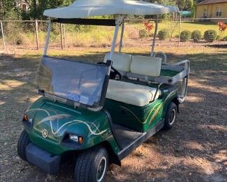 Yamaha golf cart with new batteries  installed last summer